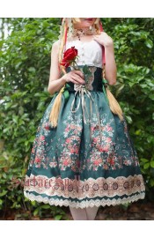 Surface Spell Gothic Alpen Rose Dirndl Corset Skirt